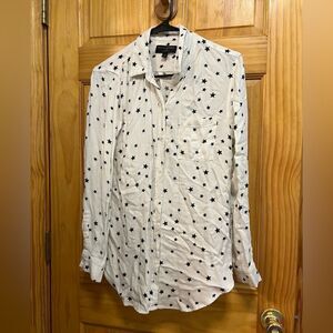 Banana Republic size S boyfriend fit star print button down shirt